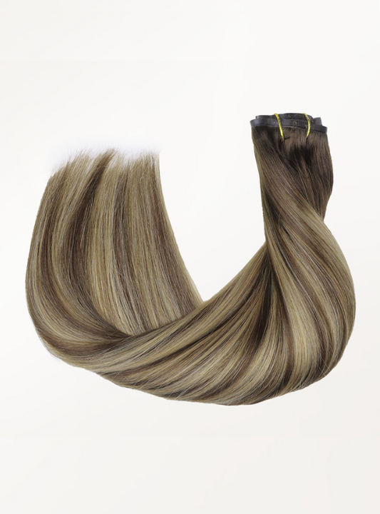 Ombre / Highlight Color: Chinese Virgin Hair Seamless Clip In Extensions