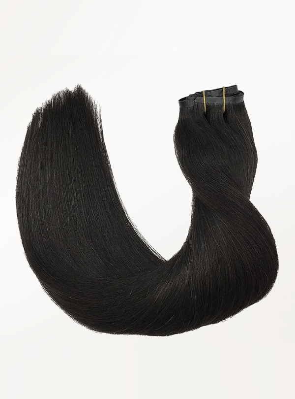 Dark Color: Brazilian Virgin Hair Seamless Clip In Extensions