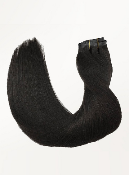 Dark Color: Brazilian Virgin Hair Seamless Clip In Extensions