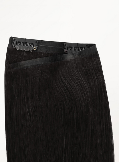 Dark Color: Brazilian Virgin Hair Seamless Clip In Extensions
