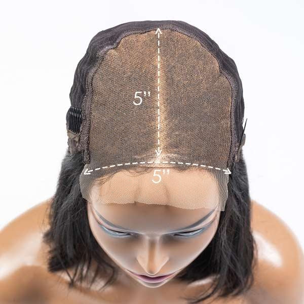 200% Natural Black Staight Bob Lace Front Wigs-Beyou001_1