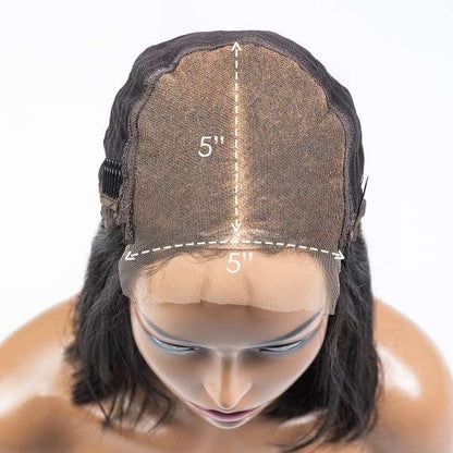 200% Natural Black Staight Bob Lace Front Wigs-Beyou001_1