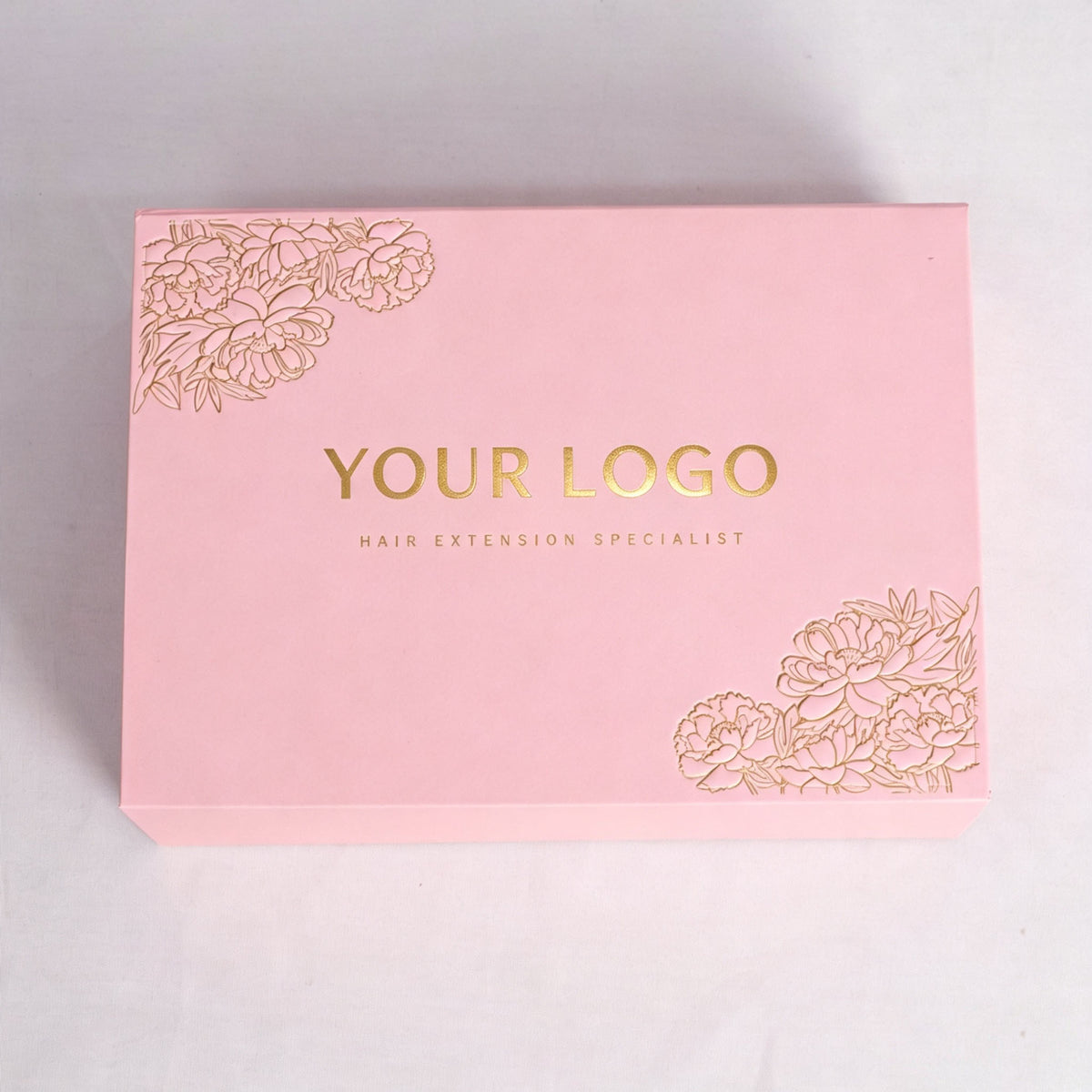 Custom Magnetic Box with Sculpted Embossing & Gold Foil Floral Design