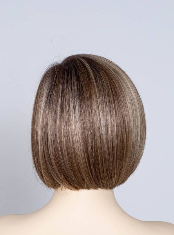Blonde Highlight on Brown Bob Cut Small Hand Tied Synthetic Lace Wigs-SW003