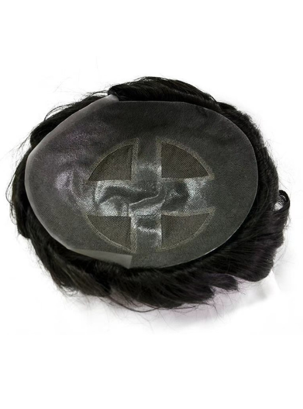 [Stock Unit] French Lace with Window-Shape Skin Base - Men's Toupee Hair System