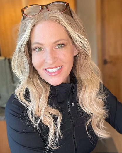 Zoe | 16" Blonde Balayage Body Wave Human Hair Swiss Lace Front Wig - WL36