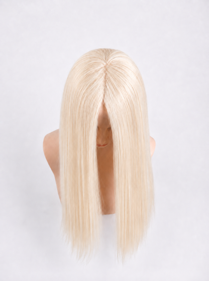 (Stock Unit) 16'' long Blonde 7'' x 8'' Lace Top Toppers Chinese Virgin Hair - WL52