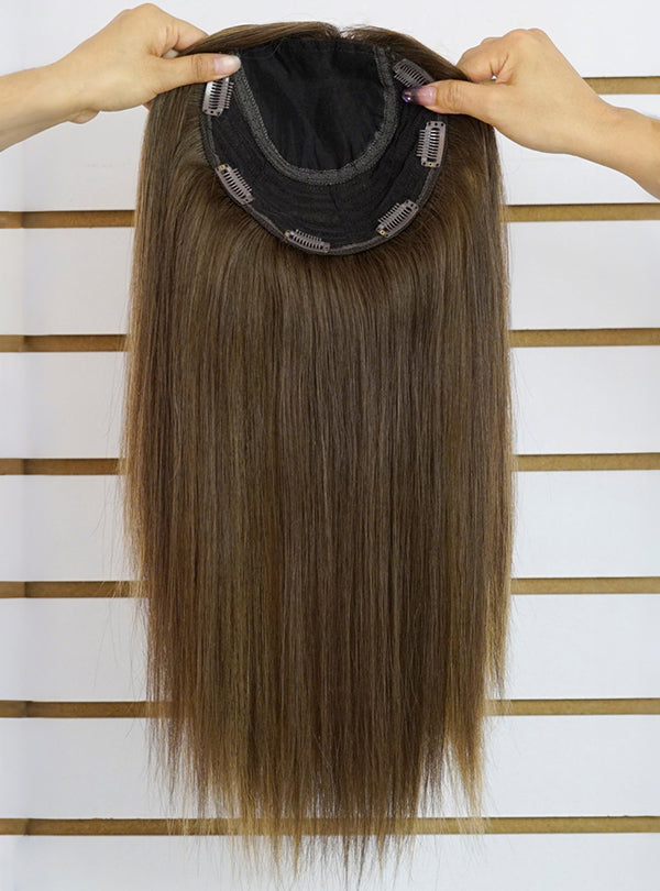 Brown Highlights Toppers Chinese Virgin Hair - TLW007