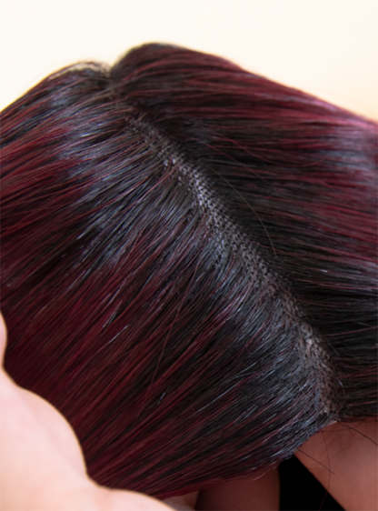 Off Black Burgundy Ombre Toppers Chinese Virgin Hair - TLW018