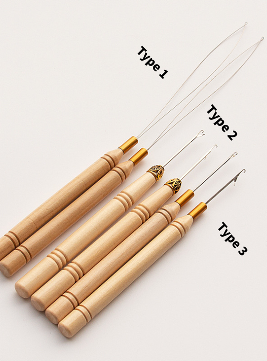 Micro Ring Hair Extension Loop Needle Threader Feather Hook Tool Wire Pulling Hook Tools
