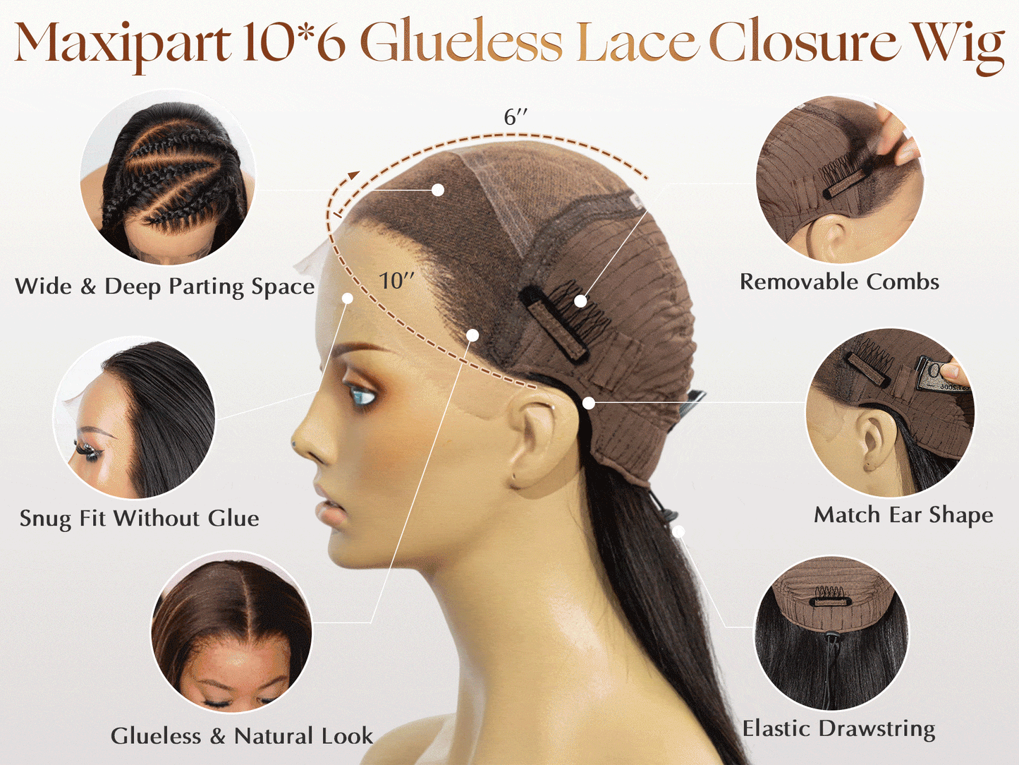 Transparent Lace 10x6 Lace Front Wig in 60# White Blonde --- Top Chinese Virgin Hair
