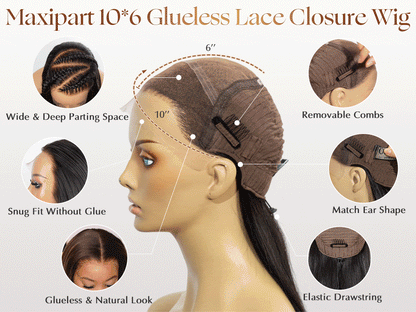 Transparent Lace 10x6 Lace Front Wig in 60# White Blonde --- Top Chinese Virgin Hair