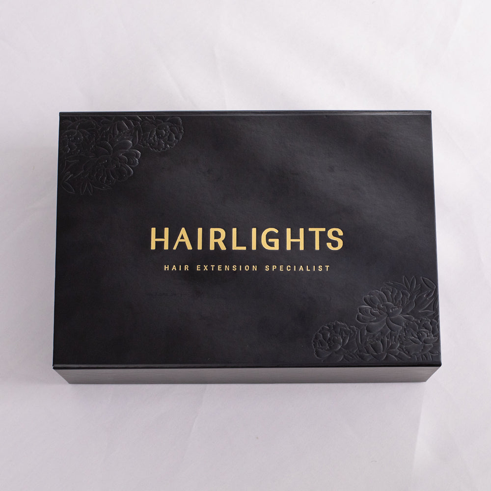 Custom Magnetic Box with Sculpted Embossing for Hair Extensions