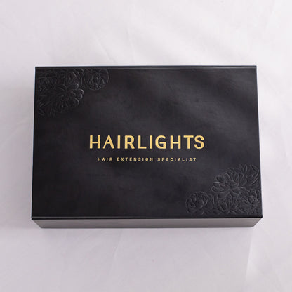 Custom Magnetic Box with Sculpted Embossing for Hair Extensions