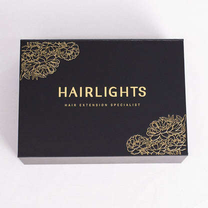 Custom Magnetic Box with Sculpted Embossing & Gold Foil Floral Design