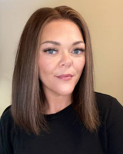 Lena | 12" Medium Brown Loose Wave Bob Glueless Swiss Lace Closure Wig - WL50