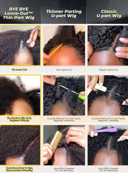 Coily BYE BYE Leave-Out Thin Part Wig