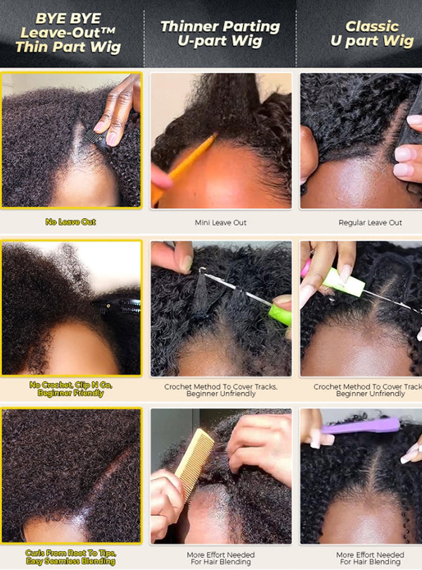Kinky BYE BYE Leave-Out Thin Part Wig