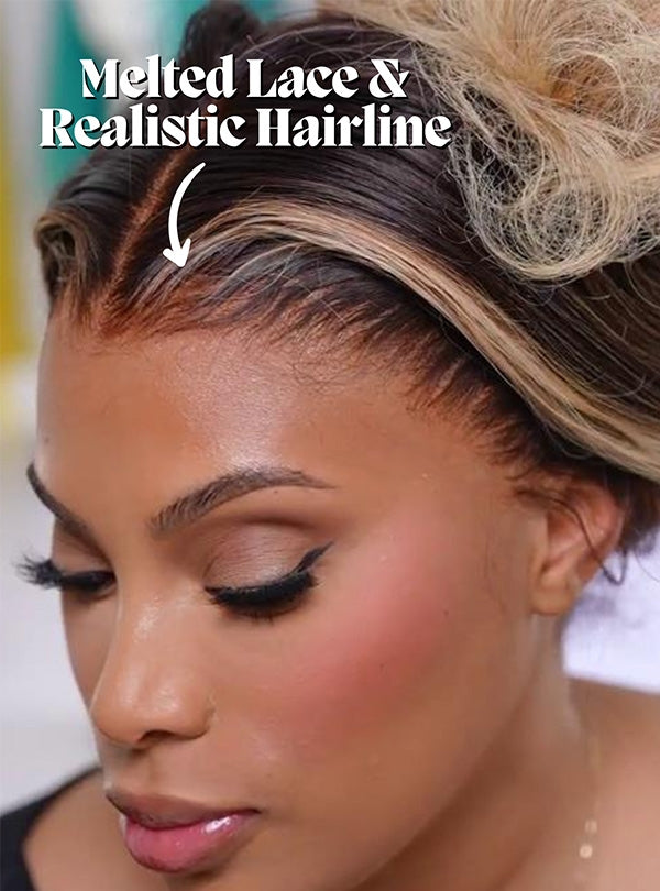 Cremefarbene glatte Echthaar-Spitzenfrontperücken – Ravenelyse003