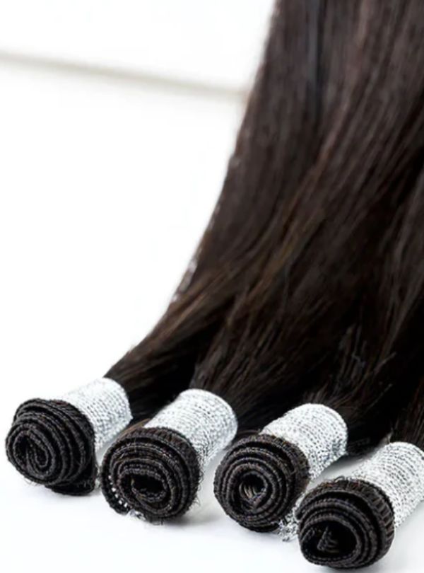 Dark Color: Chinese Virgin Hair 100g Hand-Tied Weft Extensions