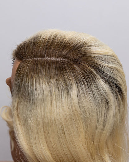 Blondes 9x9 Seidentop / Chinesisches Virgin Hair Topper - TLW002