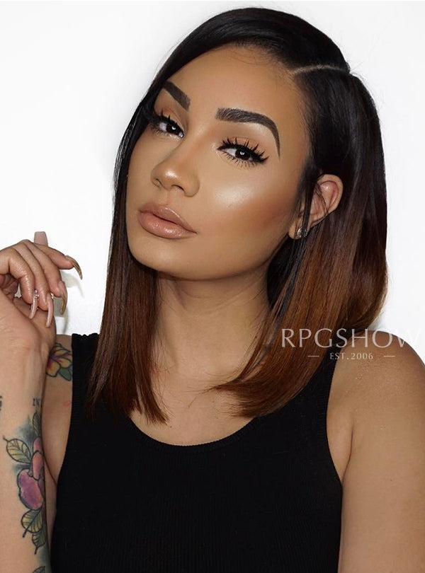 Bob Brown Ombre Lace Front Wigs-NS008