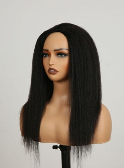 Kinky Straight Breathable Cap Half Wig - halfwig001-Brazilian Hair