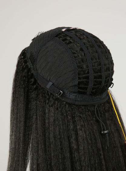 Kinky Straight Breathable Cap Half Wig - halfwig001-Brazilian Hair