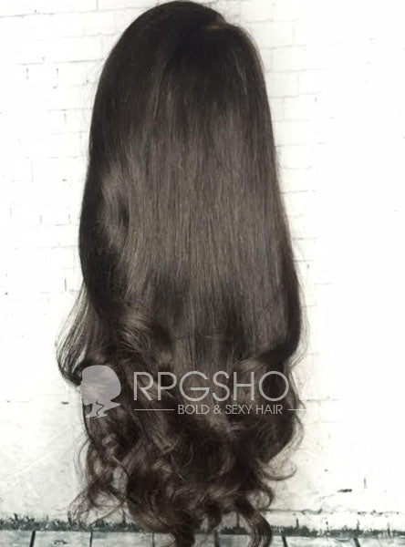 Long Wavy Natural Color Maxipart Glueless 10x6 Lace Closure Wig - touchedbytim006NG