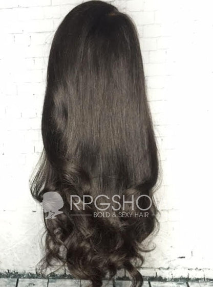 Long Wavy Natural Color Maxipart Glueless 10x6 Lace Closure Wig - touchedbytim006NG