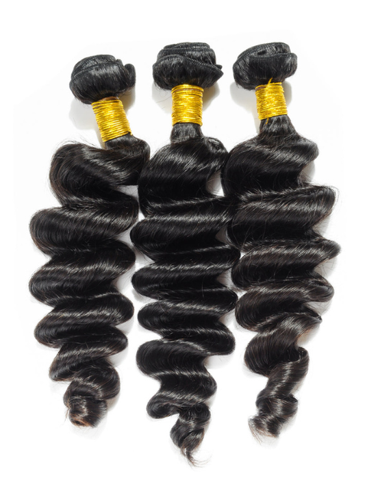 100 g maschinell hergestellte chinesische Echthaar-Tressen – dunkle Farbe