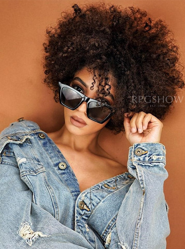 Custom Middle Length Natural Curly Scalp Top Wig With Bangs - priscilla001