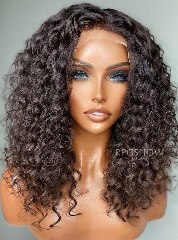 Middle Part Loose Curly Natural Human Hair 10x6 Lace Front Wigs - WigzbyCharise003