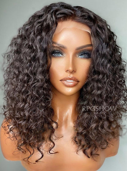 Middle Part Loose Curly Natural Human Hair 10x6 Lace Front Wigs - WigzbyCharise003