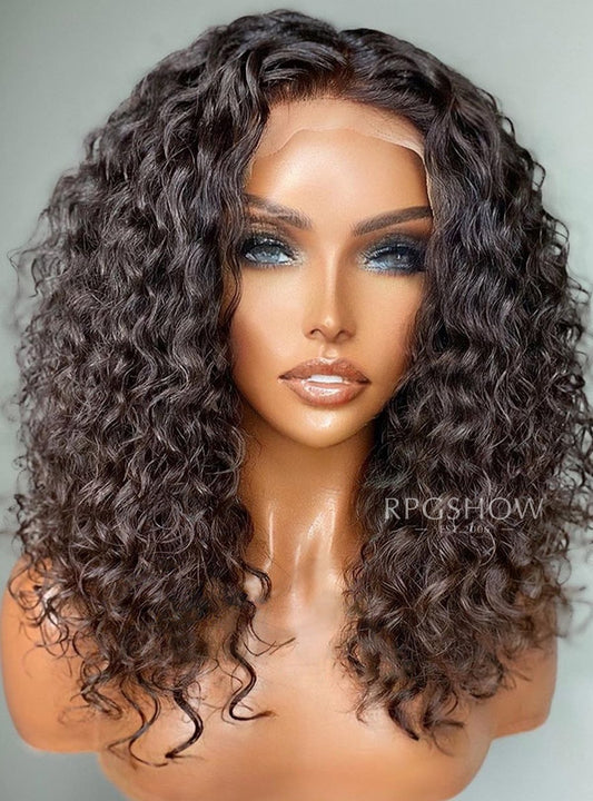 Middle Part Loose Curly Natural Human Hair 10x6 Lace Front Wigs - WigzbyCharise003