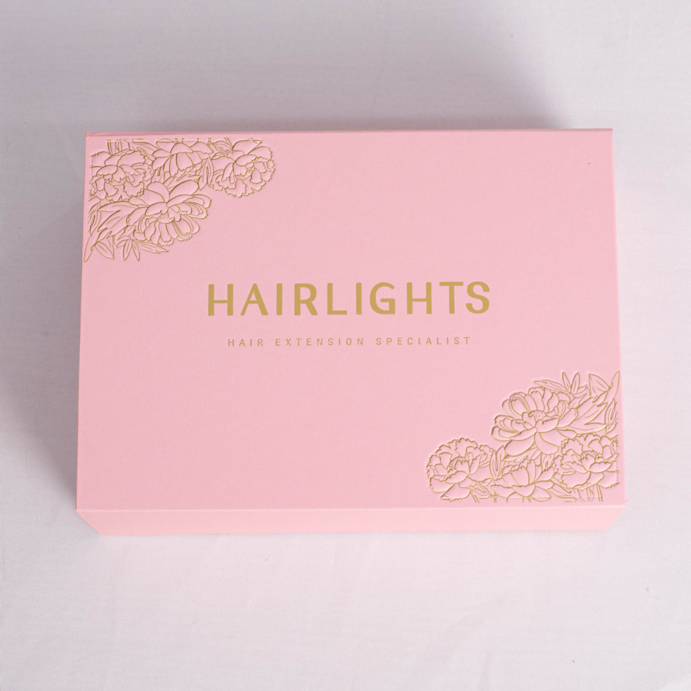 Custom Magnetic Box with Sculpted Embossing & Gold Foil Floral Design
