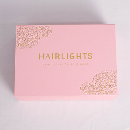 Custom Magnetic Box with Sculpted Embossing & Gold Foil Floral Design