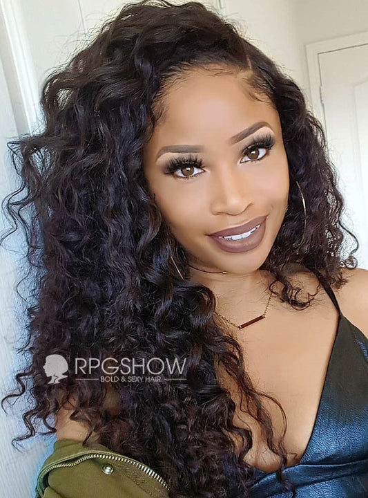 Loose Curly Natural Color Maxipart Glueless Lace Closure Wig - touchedbytim021