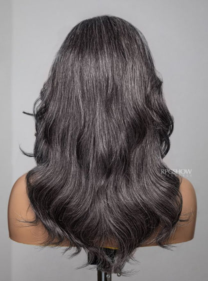 Layered Cut Salt and Pepper Grey 13×6 Lace Front Wig - silverbychoice002