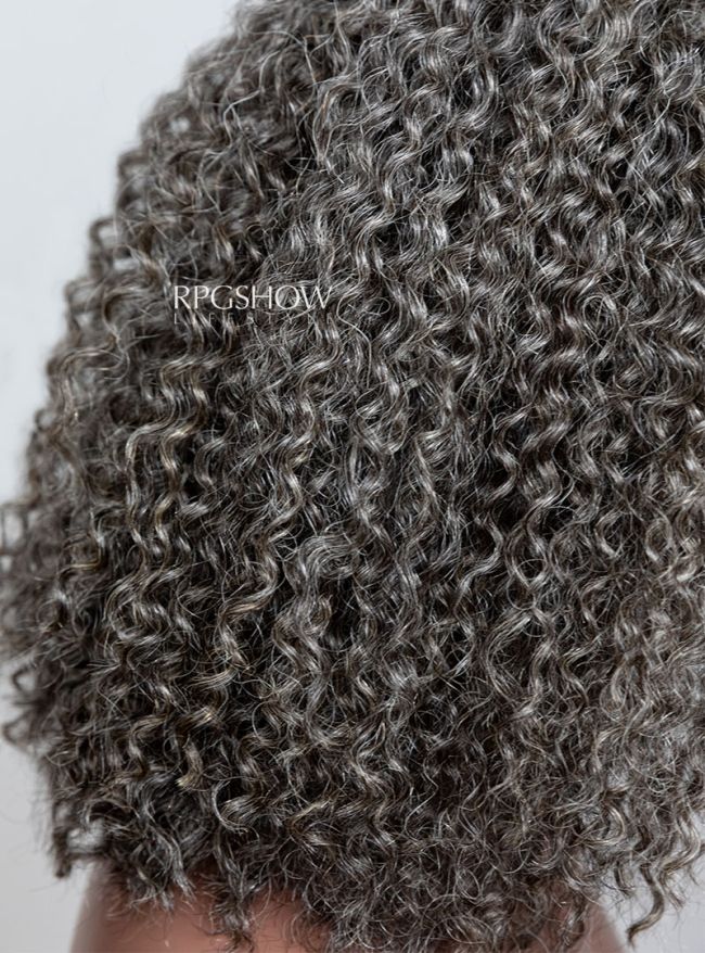 Layered Cut Salt and Pepper Grey 13×6 Lace Front Wig - Silverbychoice001