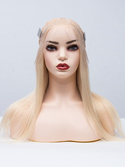 Lace Front T Part Dyeable Blonde Human Hair Wig