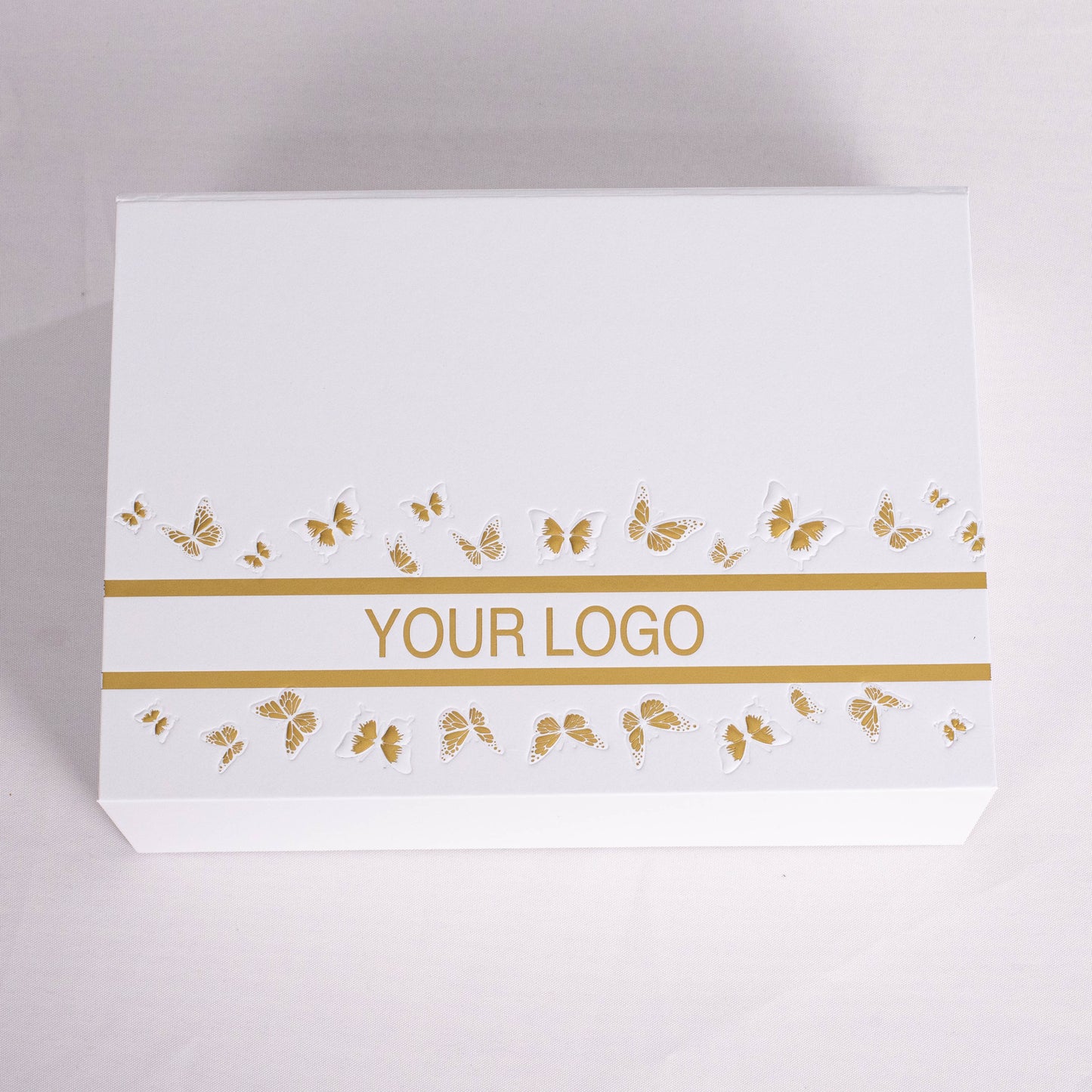 Luxury Custom Magnetic Rigid Box with Gold Foil Sculpted Embossing Butterfly Design