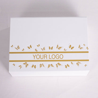 Luxury Custom Magnetic Rigid Box with Gold Foil Sculpted Embossing Butterfly Design