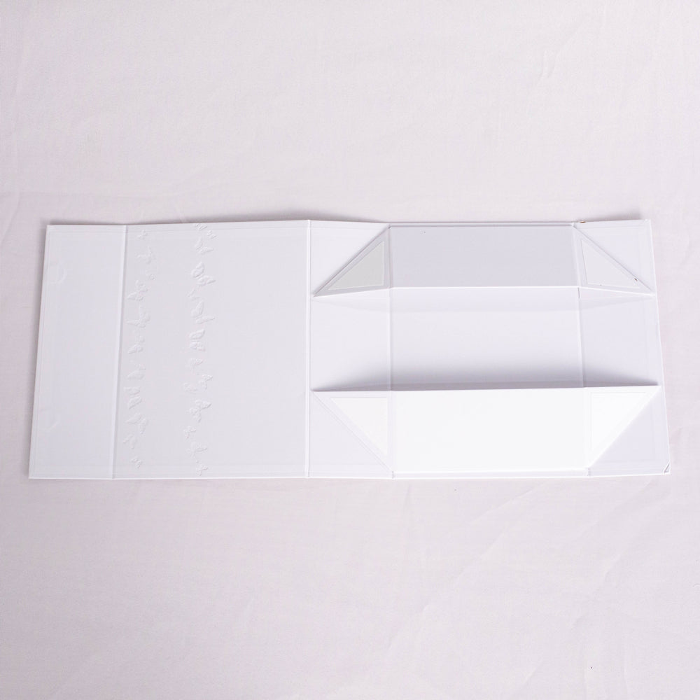 Luxury Custom Magnetic Rigid Box with Gold Foil Sculpted Embossing Butterfly Design