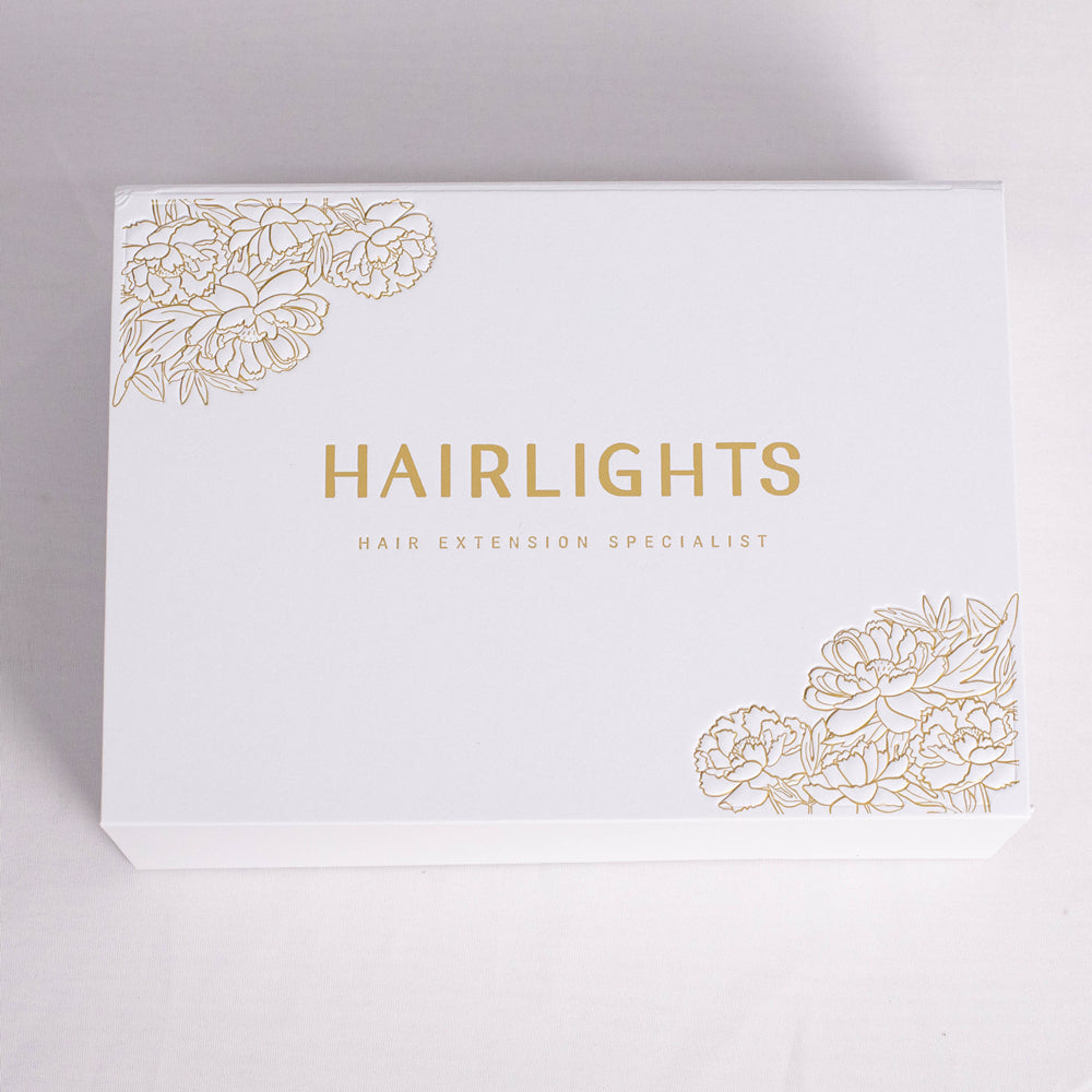 Custom Magnetic Box with Sculpted Embossing & Gold Foil Floral Design
