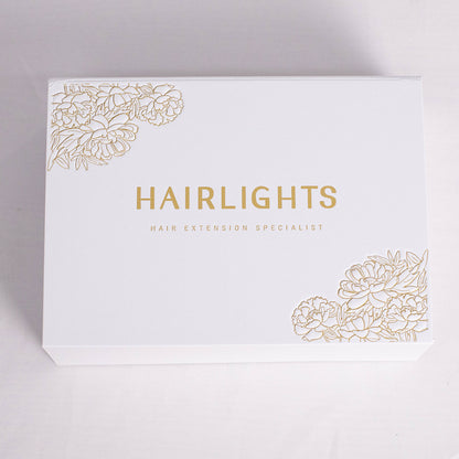 Custom Magnetic Box with Sculpted Embossing & Gold Foil Floral Design