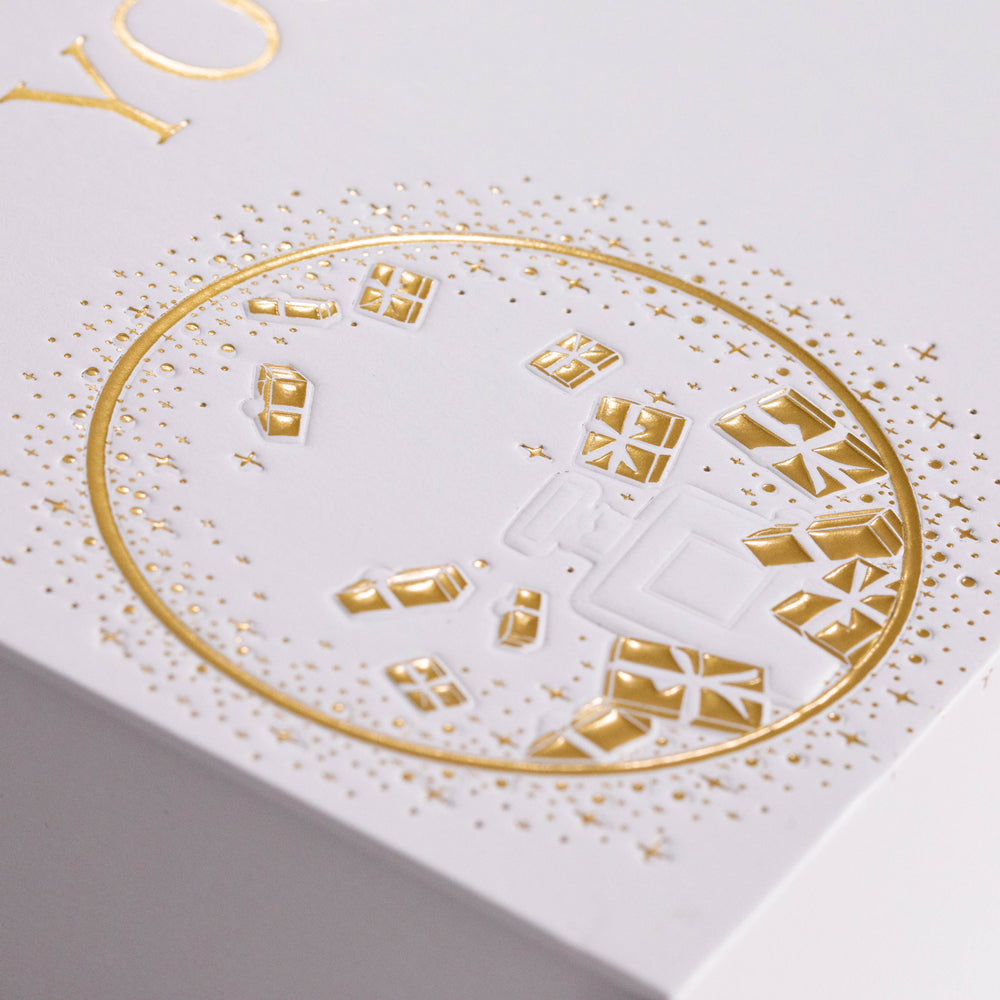 Custom Magnetic Gift Box with Sculpted Embossing & Gold Foil for Beauty Packaging